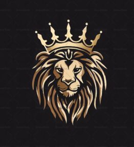 Majestätischer Löwe und Krone